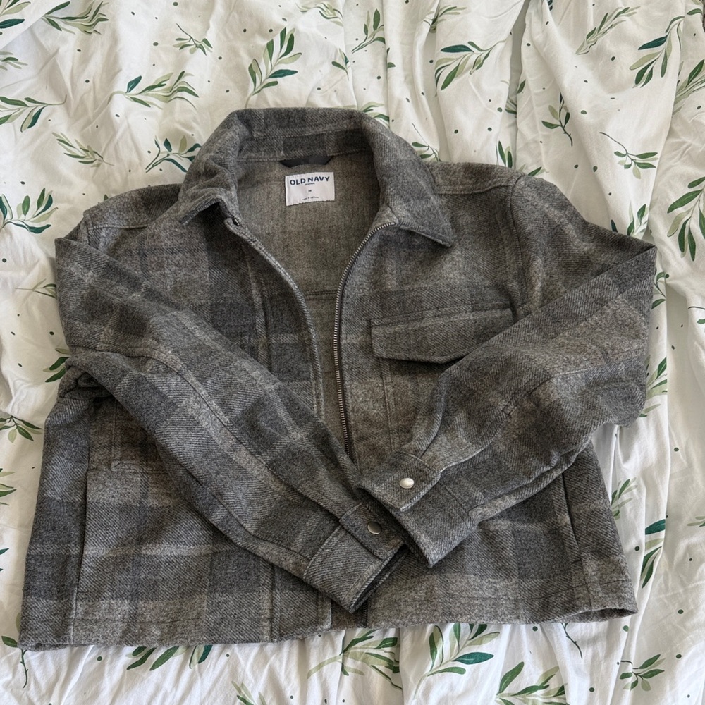 Old Navy Charcoal Plaid Jacket